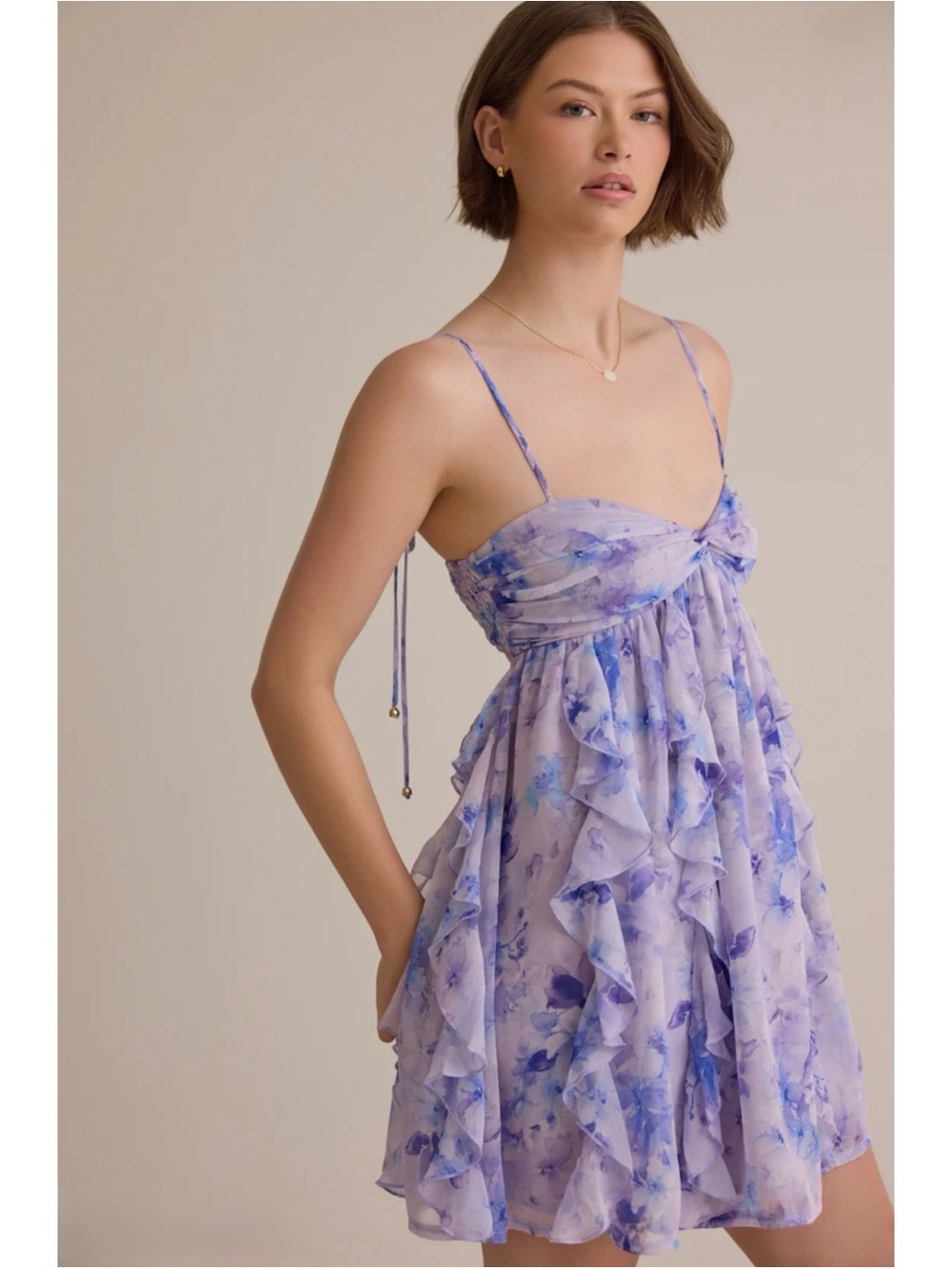 ALTAR'D STATE | NWT Whitley Watercolor Floral Mini Babydoll Dress, Size Small - Picture 14 of 14